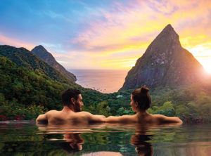 Saint Lucia's stunning scenery inspires romance.